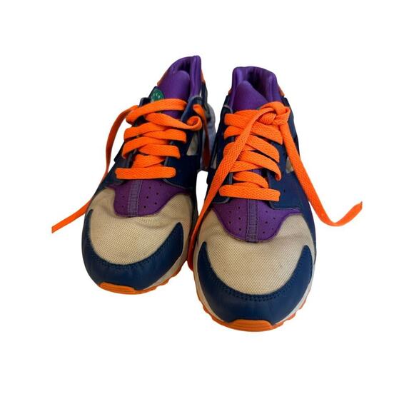 Nike Youth White Gym Blue Huarache GS Lace Up Running Shoes Size 6 - Picture 5 of 9